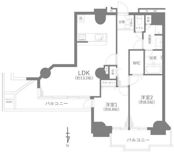 エルザタワー５５ 間取図・土地図