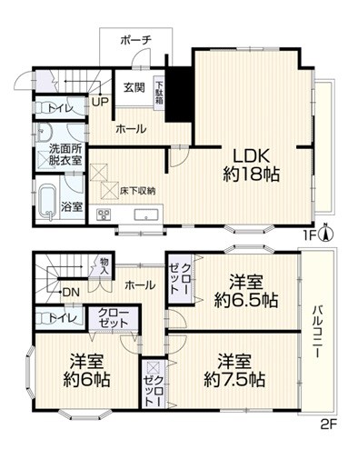 春日部市粕壁東６丁目 間取図・土地図