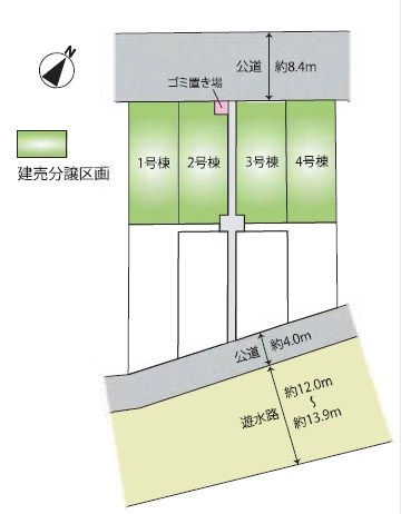 南区白幡Ⅱ期　2号棟 全体区画図