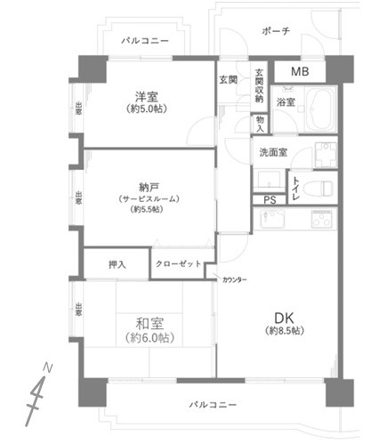 エクセルコート東浦和参番館 間取図・土地図