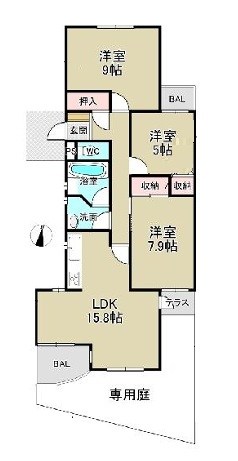 ルネ蕨三号館 間取図・土地図