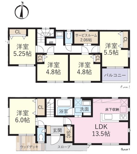 志木市上宗岡１丁目 間取図・土地図