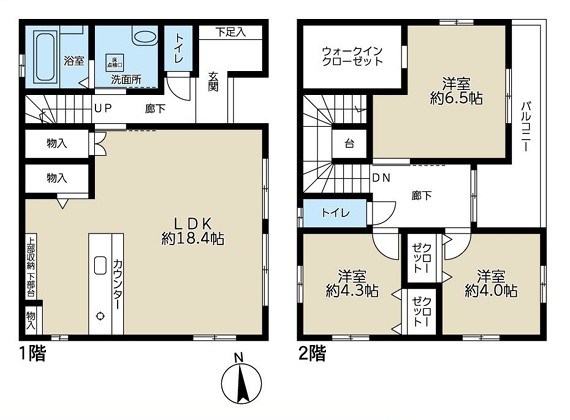 志木市上宗岡１丁目 間取図・土地図