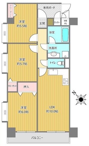 ライオンズマンション川越岸町 間取図・土地図