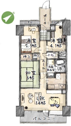コスモ上福岡プレステージ 間取図・土地図
