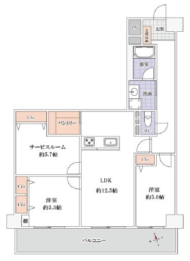 イトーピア草加マンション 間取図・土地図