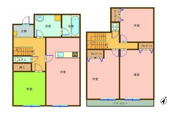 春日部市六軒町 間取図・土地図