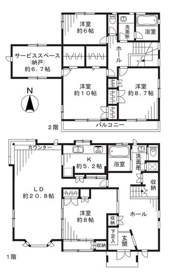 西区三橋５丁目 間取図・土地図