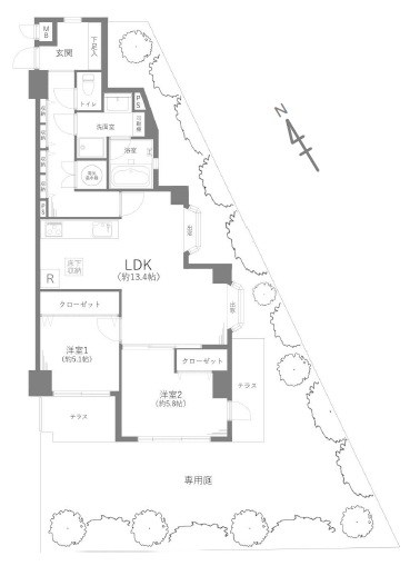 ライオンズマンション竹の塚第3 間取図・土地図