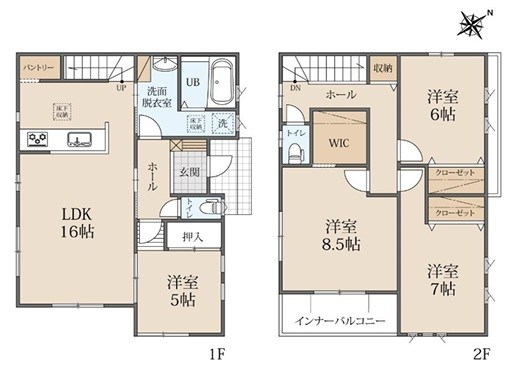 越谷市東柳田町 間取図・土地図