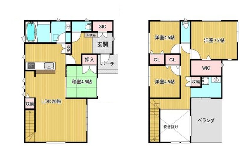 草加市青柳７丁目 間取図・土地図