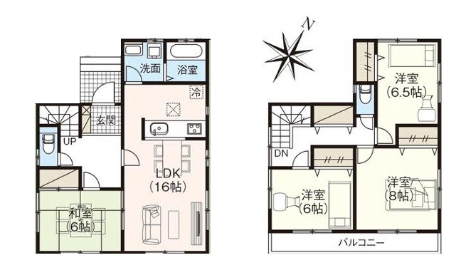 越谷市三野宮 間取図・土地図