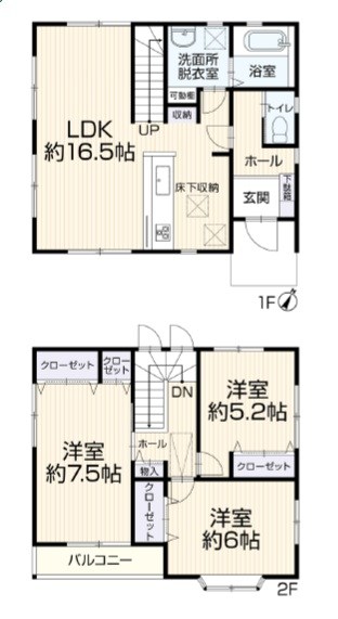 越谷市南荻島 間取図・土地図