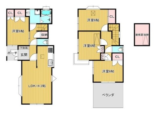 越谷市七左町１丁目 間取図・土地図