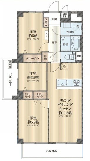 越谷スカイハイツＢ棟 間取図・土地図