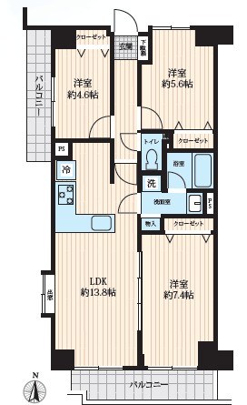 ライオンズマンション浦和西高前 間取図・土地図