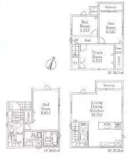 川口市南町１丁目 間取図・土地図