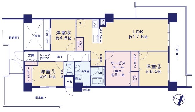 朝日プラザガーデンシティ新越谷C 間取図・土地図