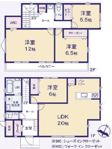 上尾市緑丘４丁目 間取図・土地図