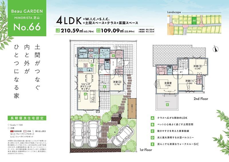 ビューガーデン　MINORISTA芝山 間取図・土地図