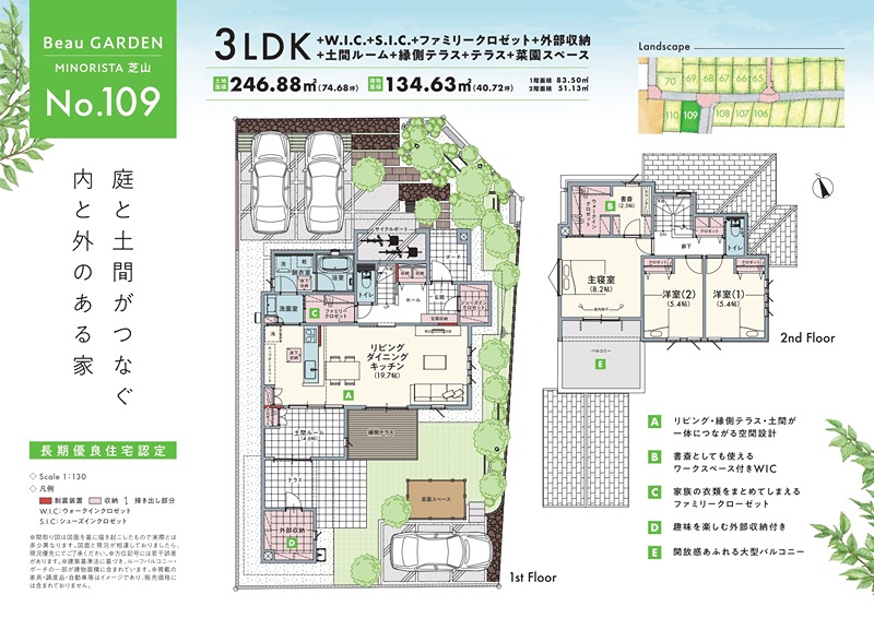ビューガーデン　MINORISTA芝山 間取図・土地図