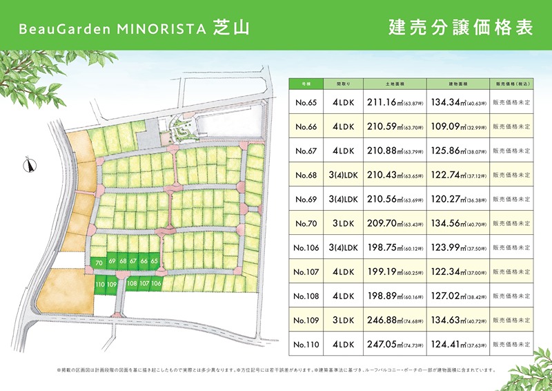 ビューガーデン　MINORISTA芝山 全体区画図