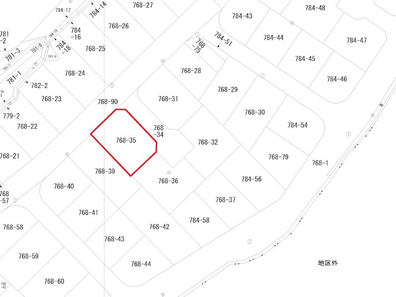 朝来市和田山町寺内の土地（62号） 間取図・土地図