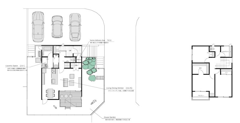 朝来市和田山町寺内の土地（62号） 土地図＋建物プラン例