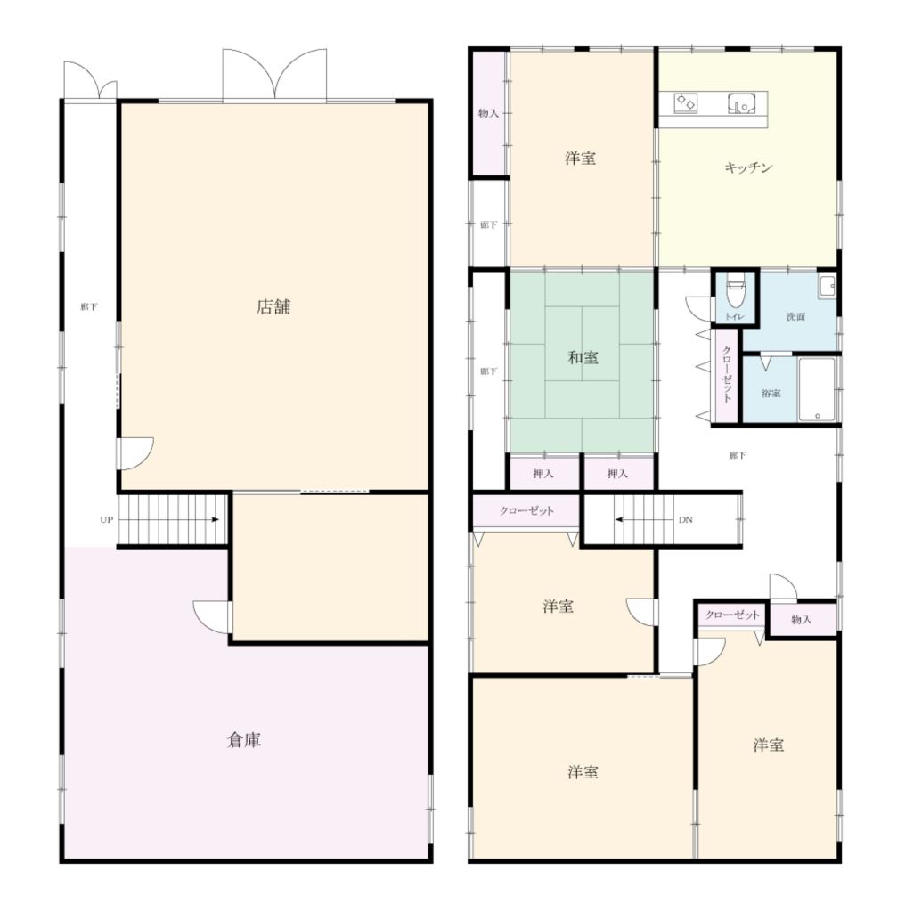 売店舗付住居　(鍋島三丁目) 間取図・土地図